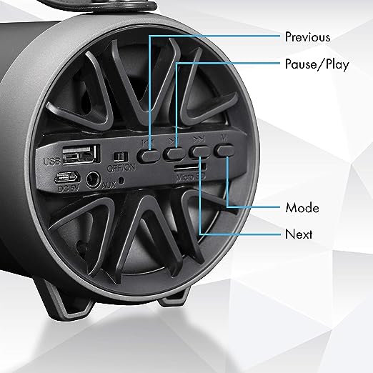 Zebronics ZEB-AXON Wireless Bluetooth 10W Barrel Finish Portable Speaker With Supporting Handy Strap, USB, SD Card, AUX & FM Zebronics ZEB-AXON Wireless Bluetooth 10W Barrel Finish Portable Speaker With Supporting Handy Strap, USB, SD Card, AUX & FM